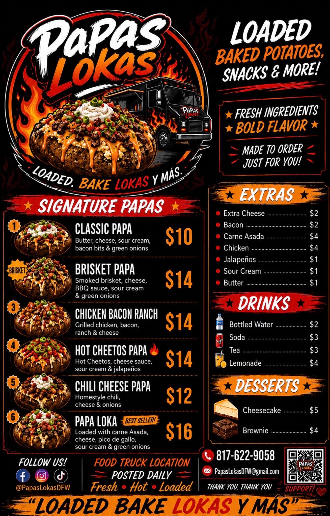 Papas Lokas Full Menu